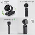 thumbnail image 6 of MDHAND Portable Handheld Fan, Foldable with Lanyard, Rechargeable, 3 Speeds, for Outdoor Travel,Green, 6 of 7