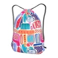 thumbnail image 3 of XMXT Unisex Drawstring Backpack for Women Men, Cartoon Colorful Graffiti Waterproof Gym Bag String Bags for Shopping Sport Travel, m, 3 of 8