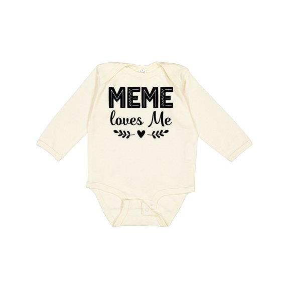 Inktastic Meme Loves Me Baby Clothes Girls Long Sleeve Baby Bodysuit