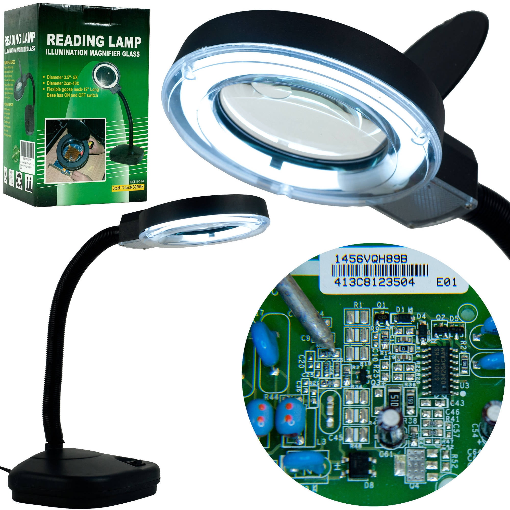 eurotool reading lamp and illumination magnifier