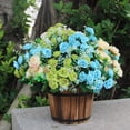 thumbnail image 3 of SPRING PARK Wooden Bucket Barrel Planters, Rustic Patio Planters Flower Pots for Plants Indoor Decor, 3 of 7