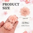 thumbnail image 2 of Uxcell Chiffon Flowers, 12Pcs 2" Sewing Fabric Flower Appliques Embellishments for DIY Crafts Clothing Headbands Wedding Party Decoration, Light Orange, 2 of 7