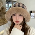 thumbnail image 4 of CoCopeaunt Women Plush Fluffy Bucket Hat Warm Winter Cozy Fuzzy Brim Girls Fisherman Cap, 4 of 6