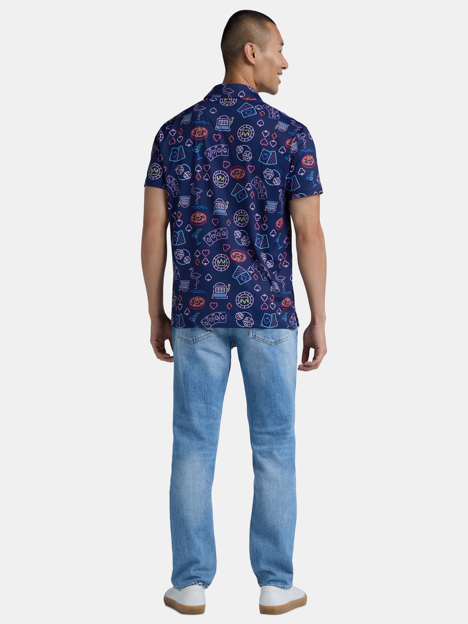 Birdie Bound Men's Novelty Print Golf Polo Shirt, Sizes S-3XL