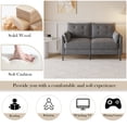 thumbnail image 3 of 57.5" Loveseat Cloth Sofa, Modern Compact Cotton Linen Thick Cushioned Sofa with Metal Legs and Two Armrests for Living Room, Dark Gray, 3 of 7