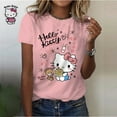thumbnail image 4 of Hello Kitty Women‘s T-shirt Summer Fashion Short Sleeve Tops  Print O-neck Casual T Shirt For Women‘s Y2k Clothes Plus Size Tees, 4 of 7