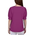 thumbnail image 3 of NY Collection Women's Petite Short Sleeve Balloon Sleeve Top With Hardware, 3 of 4