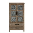 thumbnail image 2 of LuxenHome Farmhouse Wood and Metal 2-Drawer 2-Door Storage Cabinet, 2 of 7