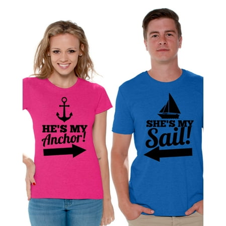 Awkward Styles He's My Anchor She's My Sail Shirts for Couples Sail and Anchor Matching Couple Shirts Marine T shirts for Couples Happy Valentines Day Love Gift Cute Anniversary Gifts for (Happy To Be In Love With My Best Friend)