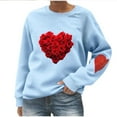 thumbnail image 3 of RKSTN Women's Valentine's Day Sweatshirts Oversized Crewneck Valentines Heart Graphic Print Hoodless Sweatshirt Womens Casual Plus Size Round Neck Loose Comfy Sweatshirt Fall Spring Clothes, 3 of 6