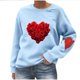 thumbnail image 3 of RKSTN Women's Valentine's Day Sweatshirts Oversized Crewneck Valentines Heart Graphic Print Hoodless Sweatshirt Womens Casual Plus Size Round Neck Loose Comfy Sweatshirt Fall Spring Clothes, 3 of 6