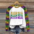 thumbnail image 2 of FrzhBrz Womens Mardi Gras Shirts Mardi Gras Costumes Women Glitter Mask Print Graphic Tees Long Sleeve Party Blouses Holiday Shirts, 2 of 4