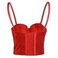 thumbnail image 2 of ELLACCI Faux Leather Bustier Crop Top Gothic Push Up Women's Corset Top Bra Red Medium, 2 of 7