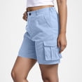 thumbnail image 6 of Horkkom Hiking Shorts Women Button Zipper Elastic Waist Cargo Shorts Running Athletic Travel Golf Shorts with Pockets M, 6 of 8
