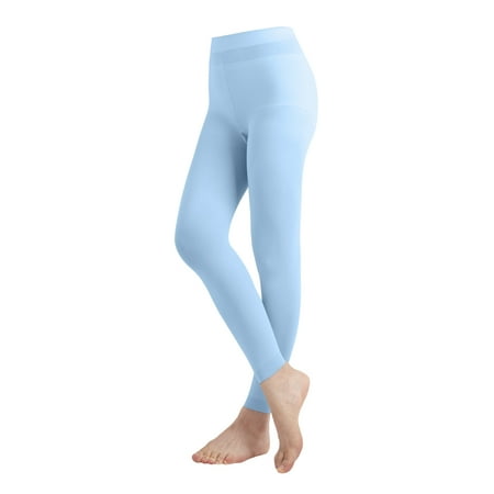 EMEM Apparel Women s Ladies Solid Colored Seamless Opaque Dance Ballet Costume Full Length Microfiber Footless Tights Leggings Stockings Light Blue C EMEM Apparel Women s Ladies Solid Colored Seamless Opaque Dance Ballet Costume Full Length Microfiber Footless Tights Leggings Stockings Light Blue C