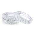 thumbnail image 2 of AFFY White Natural Diamond Cluster Engagement & Wedding Trio Band Ring Set In 10k White Gold (0.33 Cttw), 2 of 9