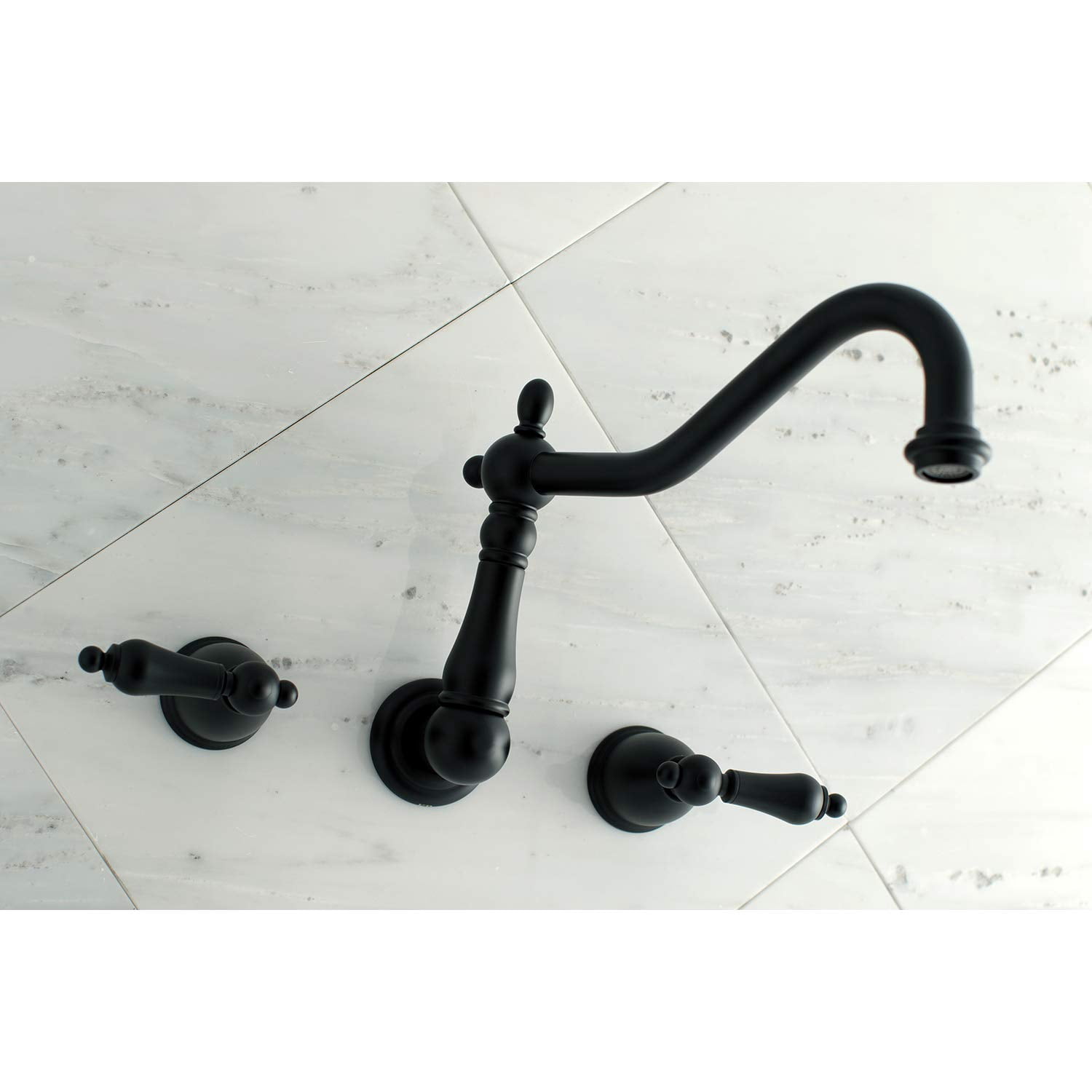 Kingston Brass Heritage Roman Tub Faucets With Matte Black Finish KS1020AL