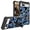 Dark Blue, variant on Camouflage Case for Google Pixel 7a with Metal Kickstand, Camo Phone Cover Built-in 360° Rotate Ring Stand Case for Google Pixel 7a MC Dark Blue