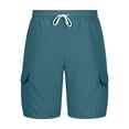 thumbnail image 5 of Cargo Shorts for Men Elastic Waist Drawstring Casual Work Shorts Summer Hiking Outdoor Shorts with 4 Pockets, 5 of 8