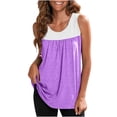 thumbnail image 2 of SMihono Womens Tops Womens Tank Top Womens Rund Neck Blouses Summer Causal Color Matching Print Sleeveless Tops Shirts Tank Tops for Women Womens Summer Tops, 2 of 6