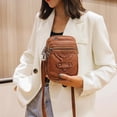 thumbnail image 3 of Monedero de cuero para teléfono , bandolera bandolera Cartera para teléfono Bolsos ligeros para mujer - marrón Sunnimix bolso del teléfono celular, 3 of 8