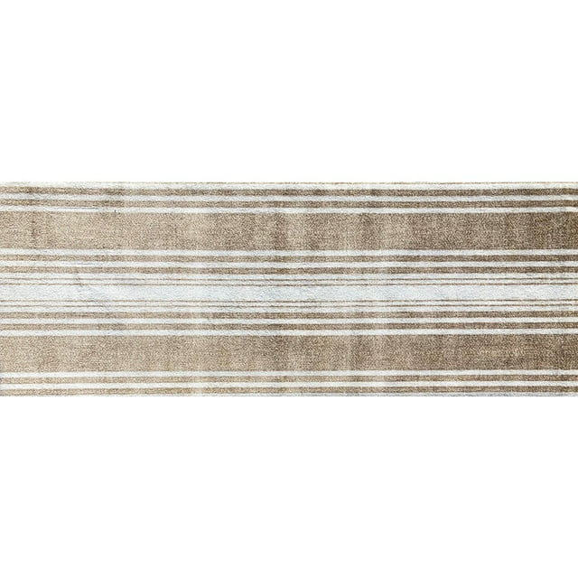 homeroots home decor 401050 2' x 6' Sandy Shores Regatta Stripe Washable Runner Rug