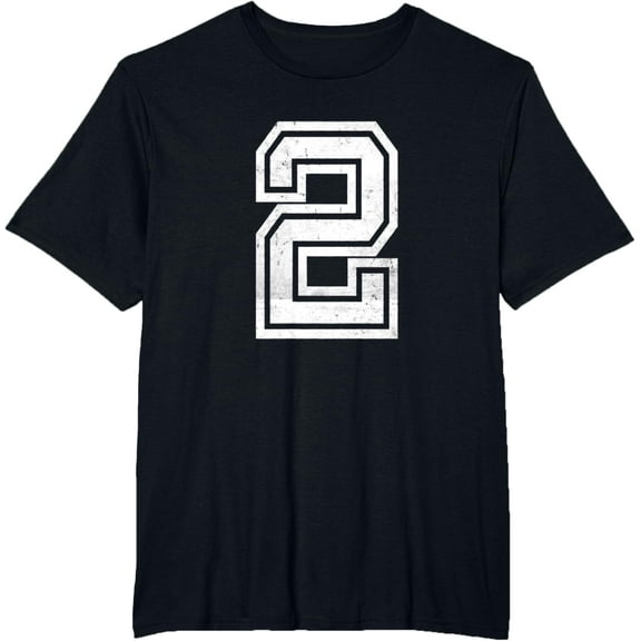t-shirt Number #2 Two Sports Jersey Lucky No. Birthday Age Vintage t-shirt mens t shirt，black，women，funny，misfits，men，journey
