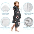thumbnail image 7 of Black Christmas Snowman Pattern Hooded Bath Towel，50"x30" for Ages 3 To 12 Kids, Quick Dry Lightweight Soft Microfiber Hood Beach Towel Cover Up for Kids, 7 of 7