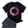thumbnail image 2 of Nfurl Breast Cancer T Shirts for Women Loose Short Sleeve Pink Ribbon Graphic Tee Shirts Breast Cancer Awareness Clothes Gifts for Survivor Black,M, 2 of 3
