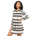 thumbnail image 3 of FORMRS Womens Long Sleeve Nightgowns Crew Neck Sleep Shirt Soft Pajamas Sizes S-3XL, Black Stripes, 3 of 8