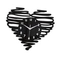 thumbnail image 4 of Reloj de pared con forma de corazón, números arábigos, 12 pulgadas, analógico, moderno, con movimiento silencioso. Negro, 4 of 9