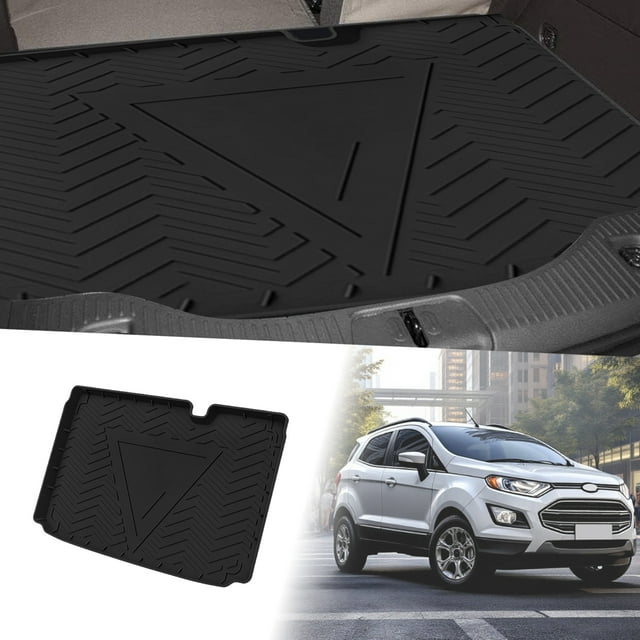 Alfombrilla de carga trasera de cara plana Unique Bargains para Ford EcoSport 2018-2019, patrón de rayas y triángulos, antideslizante