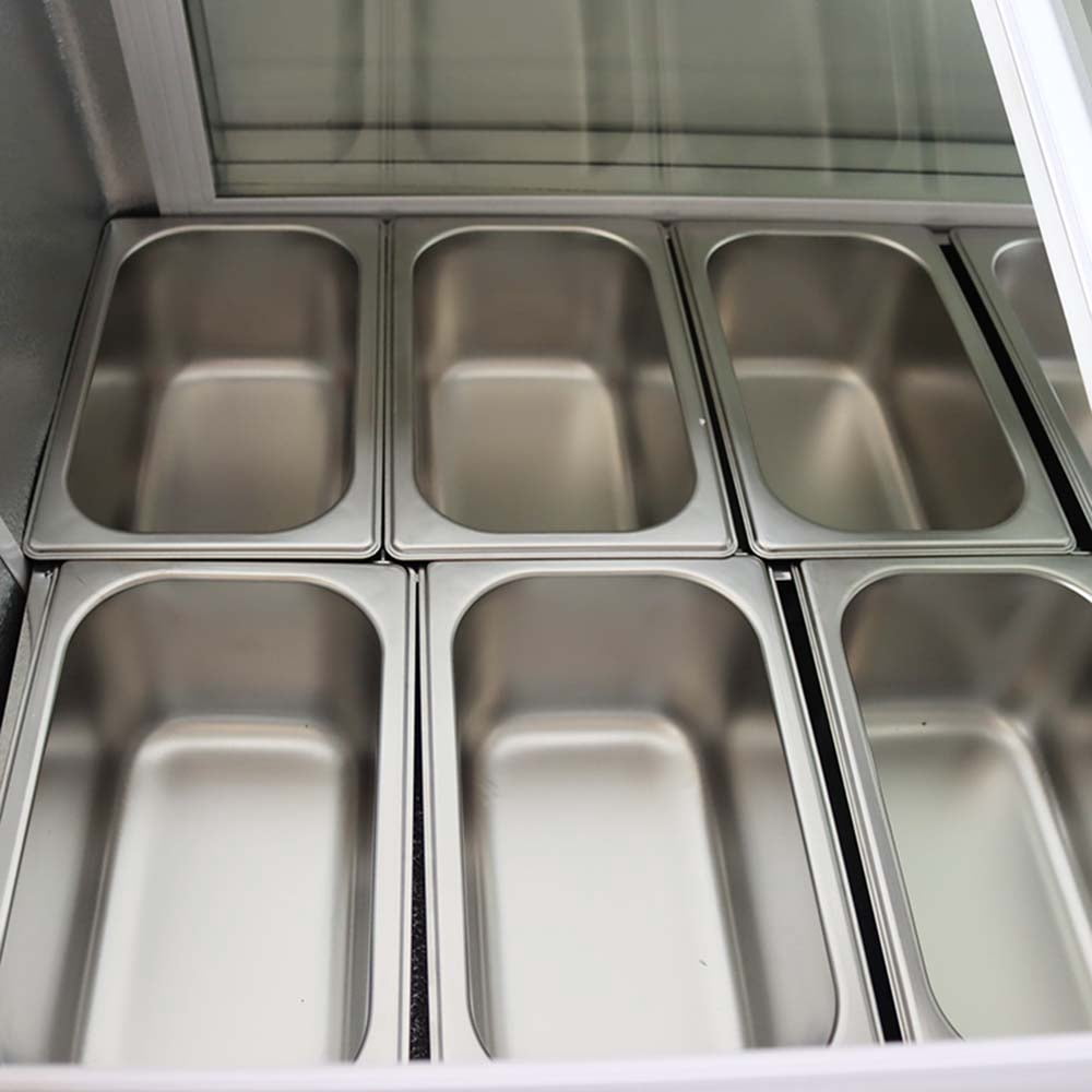 INTBUYING Commercial 12 Pan Hard Ice Cream Showcase Gelato Dipping Cabinet Freezer Display Case