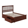thumbnail image 3 of Mission Queen Platform Bed with Matching Footboard & Storage Drawers in Walnut, 3 of 7