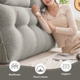 thumbnail image 3 of ANMINY Triangular Headboard Pillow Teddy Velvet Removable Cover Vacuum-Packed Neck Support Roll Side Pockets Queen, 3 of 6