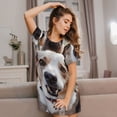 thumbnail image 3 of Vsdgher Motif Chiot Réaliste Mignon Chemise de Nuit à Manches Courtes Col Rond Robe de Nuit Mignonne à Volants Confortable, 3 of 6