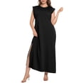 thumbnail image 2 of Cueply Women's Plus Size Maxi Dresses Casual Split Long Sleeveless Dress for Women with Pockets, 2 of 6