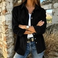 thumbnail image 3 of cocolona Womens Corduroy Blouses Casual Long Sleeve Button Shirts Solid Color Trendy Fall Tops Fashion Outfits, 3 of 6