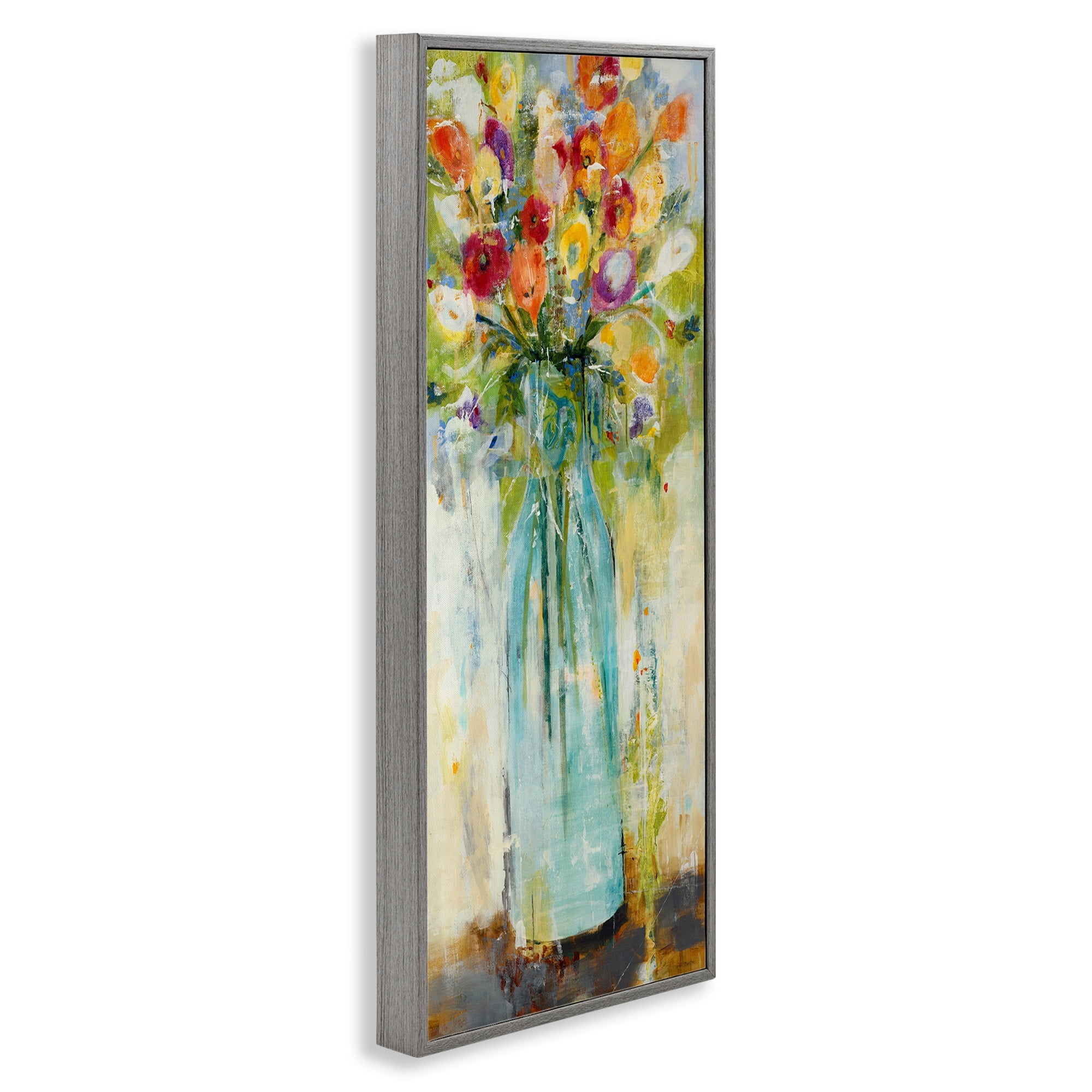 Stupell Industries Rustic Spring Bouquet Abstract Organic Shapes, 13 x 30,Design by Jill Martin