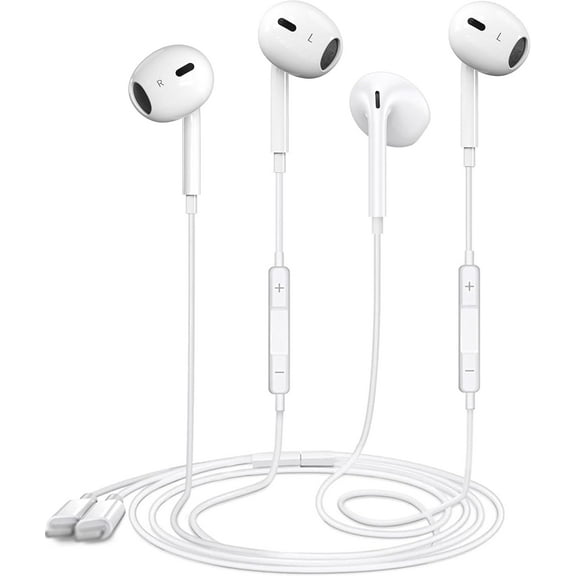 2 Packs Wired Headphones for iPhone Earbuds with Built-in Mic & Volume Control HiFi Stereo Nosie Reduction Earphones Compatible with iPhone 14/13/12/11/XR/XS/X/8/7/SE,No Bluetooth Need,Plug&Play!