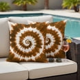 thumbnail image 4 of Brown Ombre Outdoor Waterproof Pillow Covers, Country Vintage Ethnic Tribal Tie Dye Decorative Square Throw Pillowcase Sofa Cushion Sham for Patio/Couch/Chair, 20"x20" 2 Pack, 4 of 8