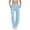 Sky Blue, variant on Lenpel Girls' Casual Pants Lightweight Elastic Waist Drawstring Wide Leg Pants Loose Summer Trousers with Pockets 8-15 Y