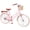 Pink, variant on Dolonm 22" Cruiser Bike for Kids, Girls Bike Lightweight High-Carbon Steel Frame City Bike with Basket & Rear Rack, Comfortable Commuter Bicycle for Age 8+, Green