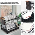 thumbnail image 4 of Double-Layer Kitchen Dish Storage Rack For Dishes Chopsticks Black Storage Rack, 4 of 9