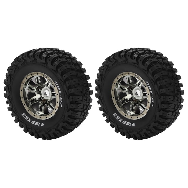 RC Tire, Strong Cushioning Rubber Tire Skin Improve Appearance Grip 2Pcs for ZD Racing 1/7 DBX-07 RC Car Blue,Titanium