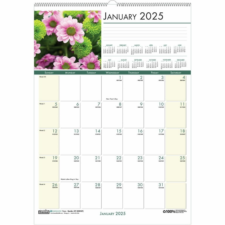 House of Doolittle EarthScapes Flowers Photo Wall Calendar - Julian Dates - Monthly - 12 Month - January 2024 - December 2024 - 1 Month Single Page Layout - 2.13 House of Doolittle EarthScapes Flowers Photo Wall Calendar - Julian Dates - Monthly - 12 Month - January 2024 - December 2024 - 1 Month Single Page Layout - 2.13