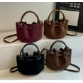 thumbnail image 7 of Suede Bucket Bag Women Crossbody Bags Shoulder Purse Satchels Ruched Hobo Handbag Suede Bucket Purses Work Travel Fall, 7 of 7