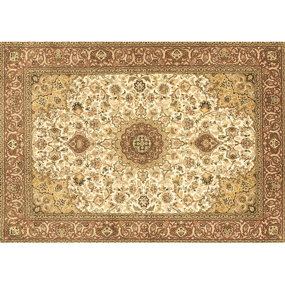 Ahgly Company Indoor Rectangle Medallion Brown Traditional Area Rugs, 7' x 10'