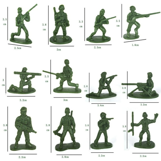 Figuras de hombres, juego de juguetes, soldados, 100 piezas, 3,8 cm, plástico, educativo