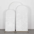 thumbnail image 2 of Efavormart Set of 3 White Crushed Velvet Chiara Wedding Arch Covers For Round Top Backdrop Stands - 5ft, 6ft, 7ft, 2 of 5
